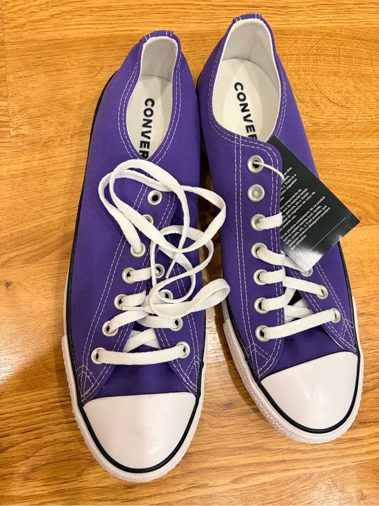 Converse Other - Converse Purple Low-Top Canvas Sneakers with White Trim